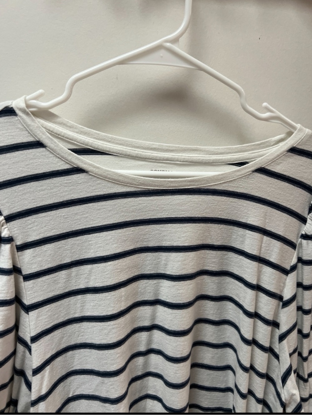 Sonoma White & Navy Striped 3/4 Sleeve Top Size XL - Picture 2 of 5